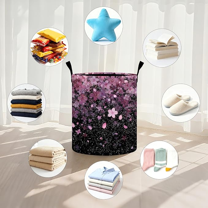 Cherry Blossoms Laundry Basket Storage Bin Foldable Laundry Hamper Clothes - Image 5