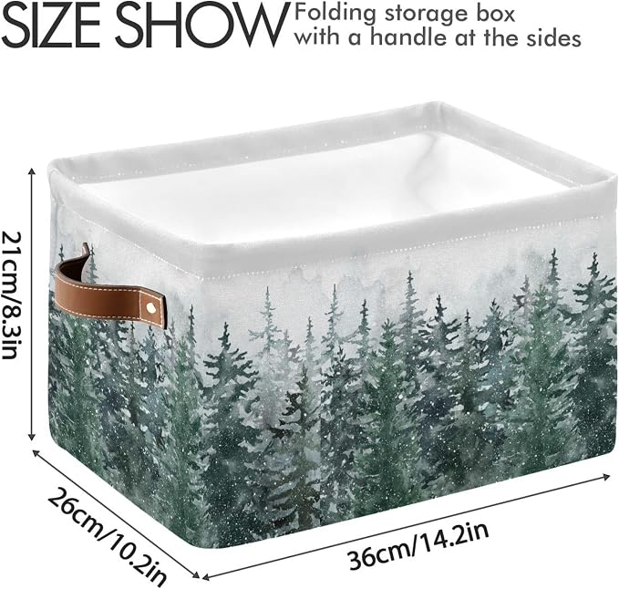 Winter Pine Forest Tree Storage Basket - Image 3