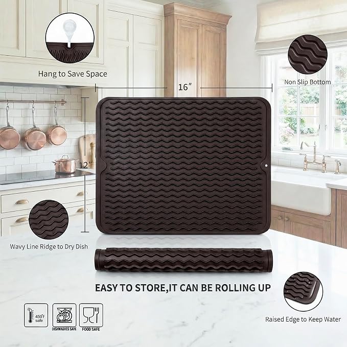 Silicone Dish Drying Mat for Multiple Usage, Easy clean, Eco-friendly, - Image 2