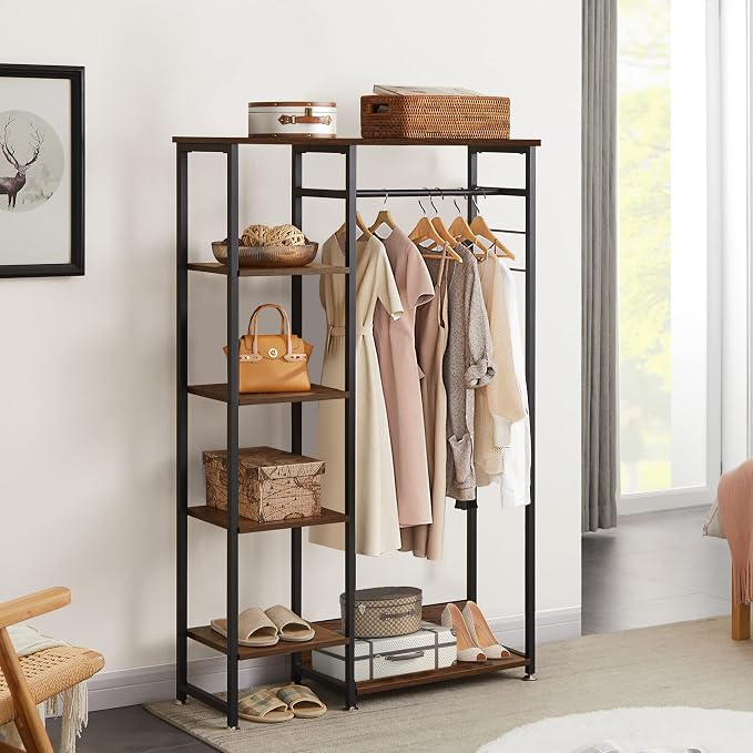 VECELO Open Garment Clothing Rack, Free-Standing Heavy Duty Storage Closet - Image 5