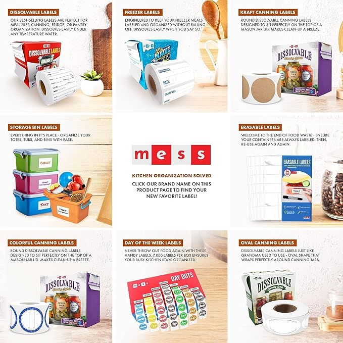 MESS Dissolvable Canning Labels, Food Storage & Containers - Image 9