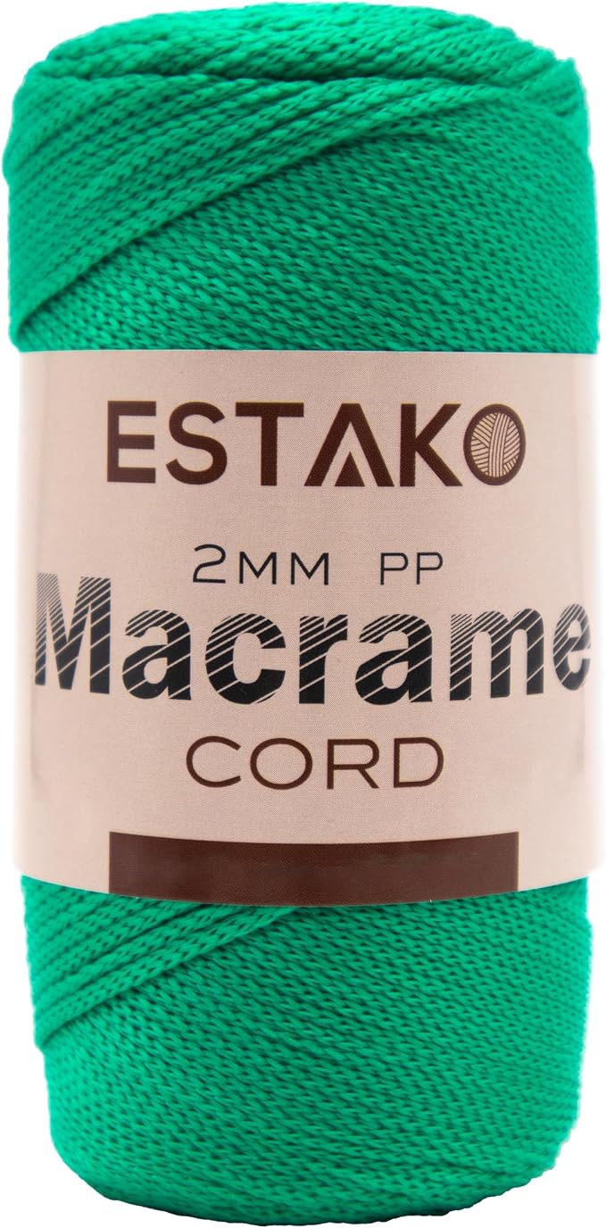 Estako 2 mm PP Polyester Macrame Cord 100% Polypropylene Perfect Supplies by Estako