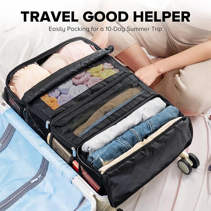 Suitcase Organizer, Travel Luggage Organizer Hanging Shelves Packing Cube - Image 5