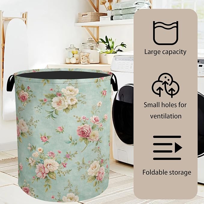 Vintage Rose Laundry Basket - Image 7