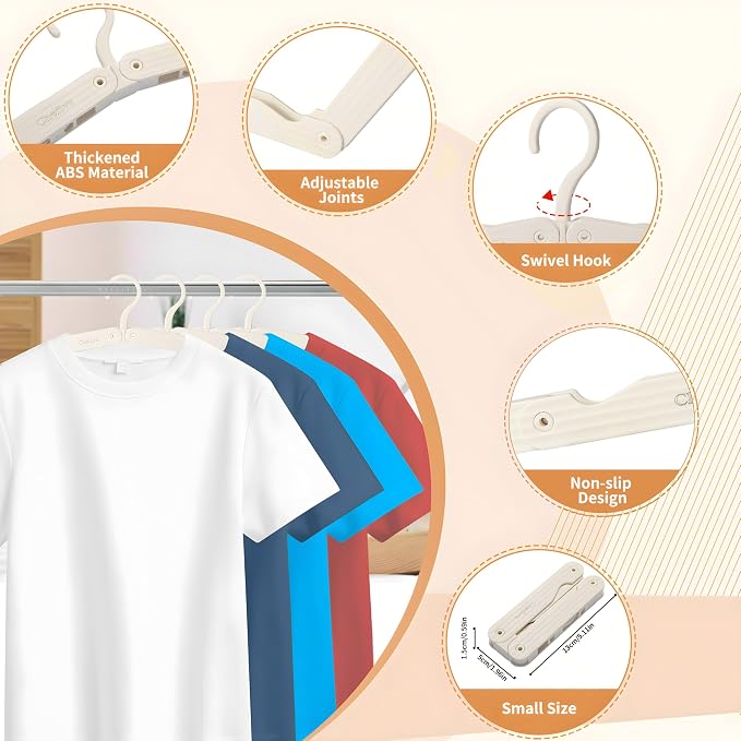 Foldable Travel Hangers 4 Pack Space-Saving ABS - Image 7