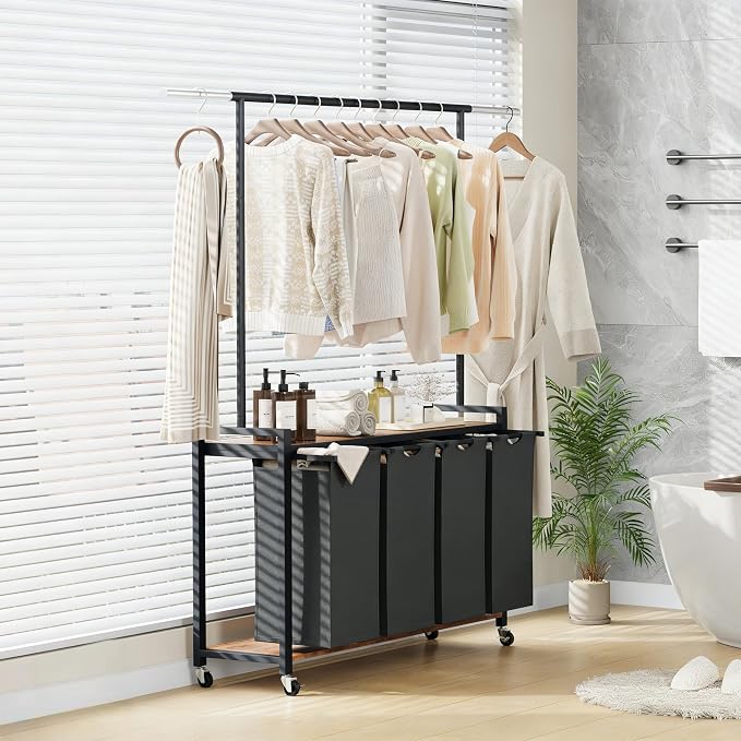 SunyFurn 4-Section Laundry Sorter - Image 6