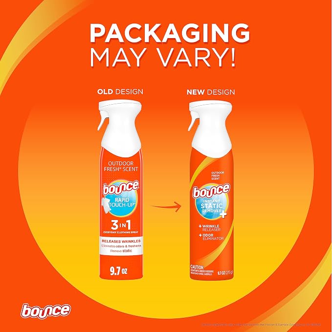 Bounce 3 in 1 Instant Anti Static Spray & Wrinkle Release, Odor Eliminator & - Image 5