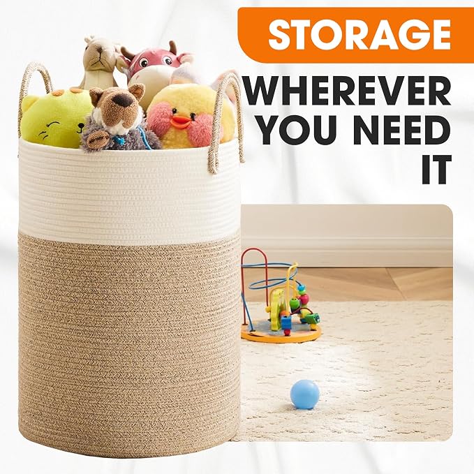Cheer Collection Laundry Hamper, Large Woven Rope, Clothes Hamper - Image 5