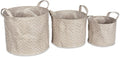 DII Collapsible Waterproof Chevron Laundry, Stone/Cream, 3 Piece by DII