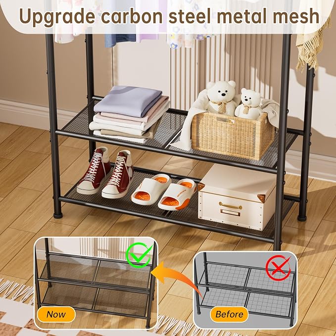 Clothes Garment Coat Rack Drying Clothing Racks Metal Freestanding - Image 7