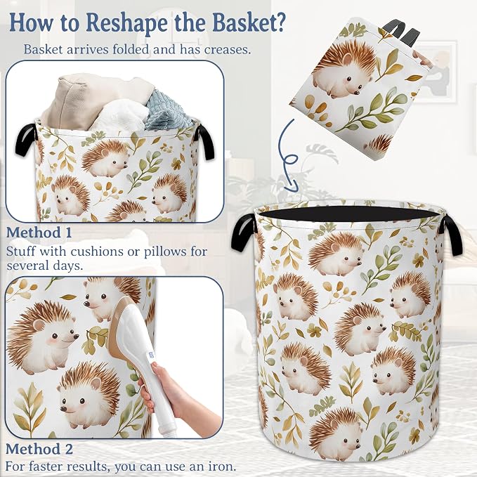 Cute Hedgehog Laundry Basket, Oxford Cloth Laundry Hamper - Image 6