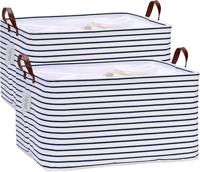 Hinwo 70L Extra Large Storage Bins, Foldable Clothes Storage Baskets by Hinwo