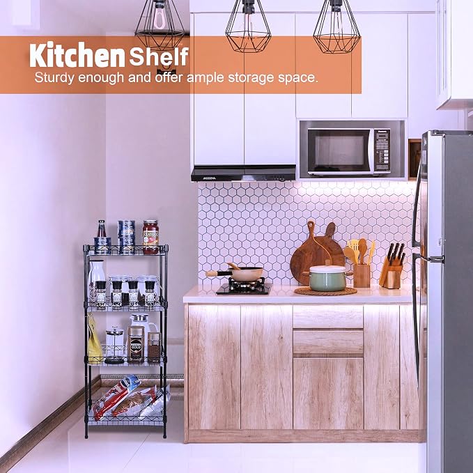 Storage Shelves, 4-Tier Wire Shelving Unit - Image 4
