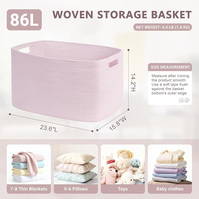 86L Large Baby Girls Laundry Basket - Image 7