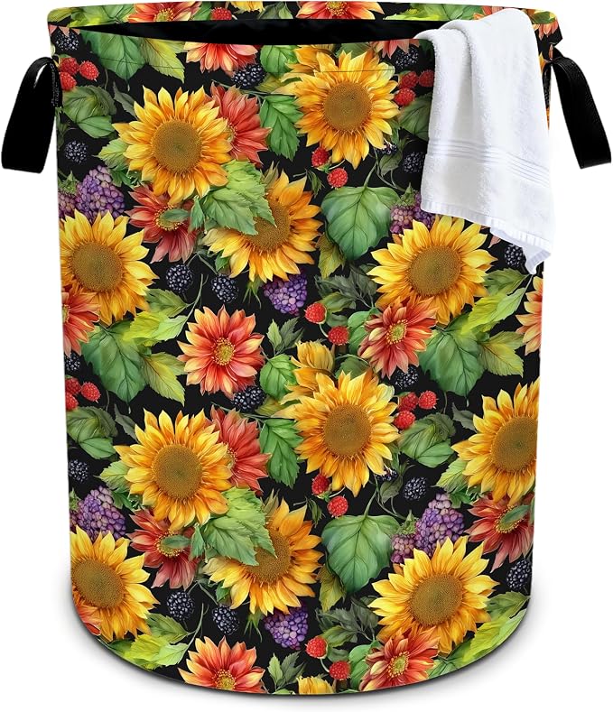 Sunflowers Laundry Basket Storage Bin Foldable Laundry Hamper Clothes Storage by Bzocm