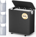 LAMU 160L Laundry Hamper with Wheels, Large Capacity 3 Section Dirty Clothes by YourHome-OrganizationHelper