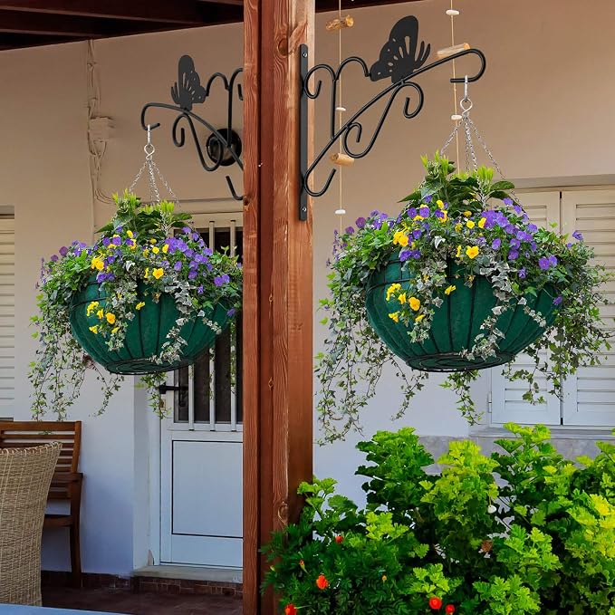 AMAGABELI GARDEN & HOME 4 Pack Hanging Plant Brackets Outdoor 11 inch Metal - Image 5