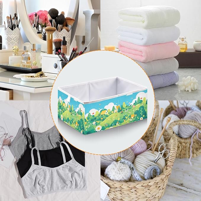 senya Large Storage Bins Flower Meadow Collapsible Foldable Storage Cubes - Image 5