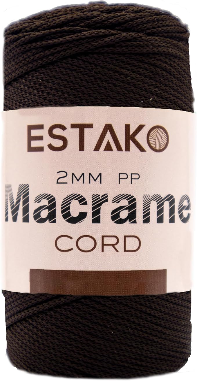 Estako 2 mm PP Polyester Macrame Cord 100% Polypropylene Perfect Supplies by Estako