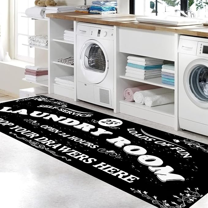 Zoke Laundry Room Rug Runner Stylish Non-Slip Laundry Room Mat 20"x59" by Zoke