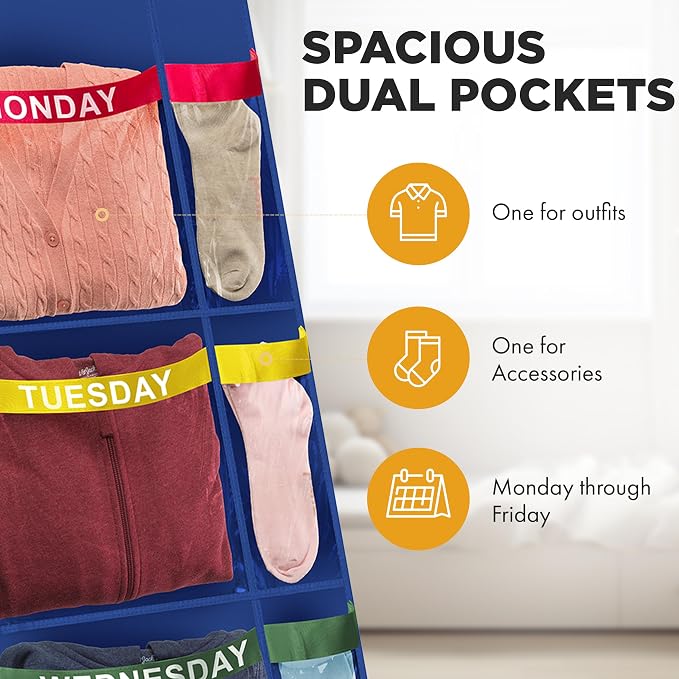 Over the Door Weekly Clothes Organizer - Image 2