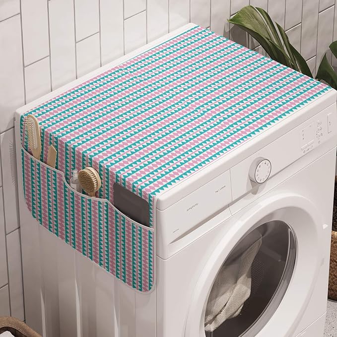 Ambesonne Abstract Washing Machine Organizer, Continuing Horizontally Aligned by Ambesonne