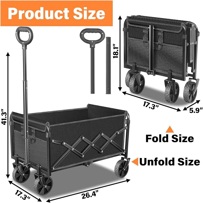 Wagons Carts Foldable, Collapsible Wagon Cart - Image 2