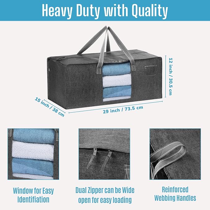 VENO 4 Pack Heavy Duty Moving Bags, Christmas Storage Bins - Image 3