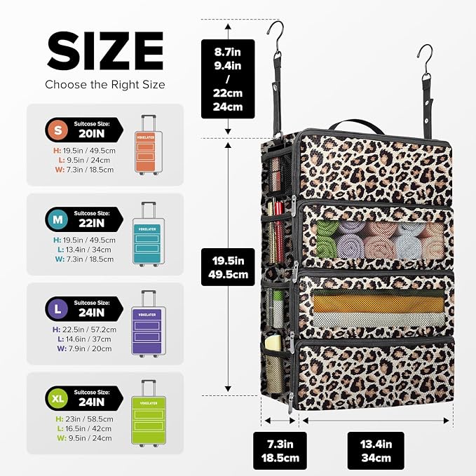Suitcase Organizer, Travel Luggage Organizer Hanging Shelves Packing Cube - Image 2