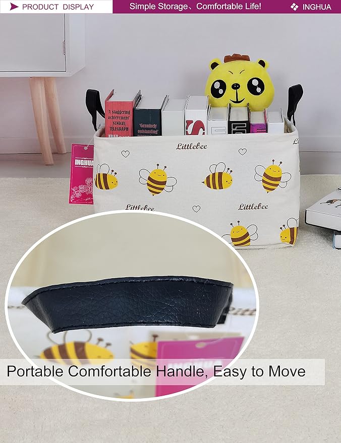 Rectangular Storage Basket Fabric Organizer Bin - Image 4