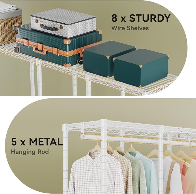 H5 Extra Large Heavy Duty Clothes Rack, Wire Garment Rack, Freestanding - Image 7