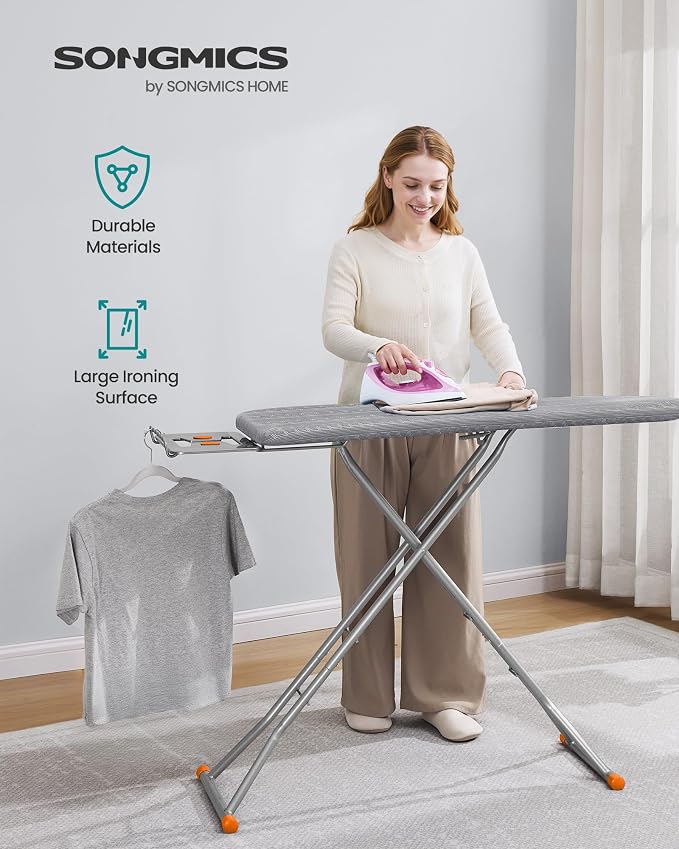 SONGMICS Ironing Board, Retractable Iron Rest, Foldable Iron Board, 43 x 13 - Image 2