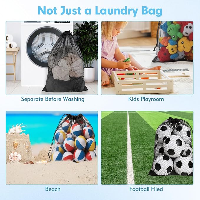 2 Pcs Mesh Laundry Bags, 24x35 Inches Large Mesh Laundry Bag - Image 7