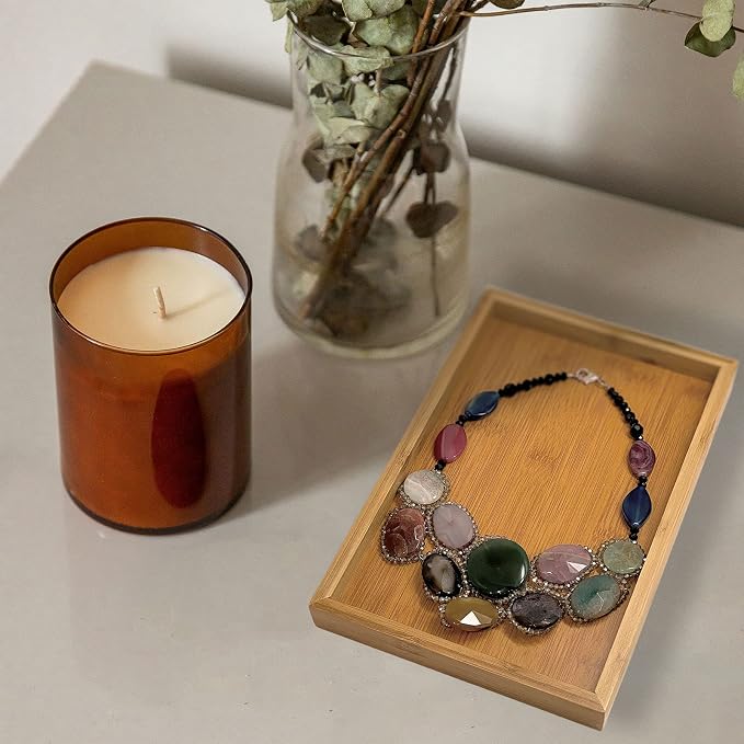Bam & Boo Natural Bamboo Serving Tray Modern Rectangular - Image 2