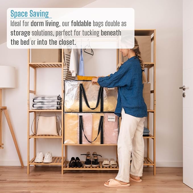 VENO 10 Pack Clear Storage Moving Bags, Heavy Duty Storage Bins - Image 4