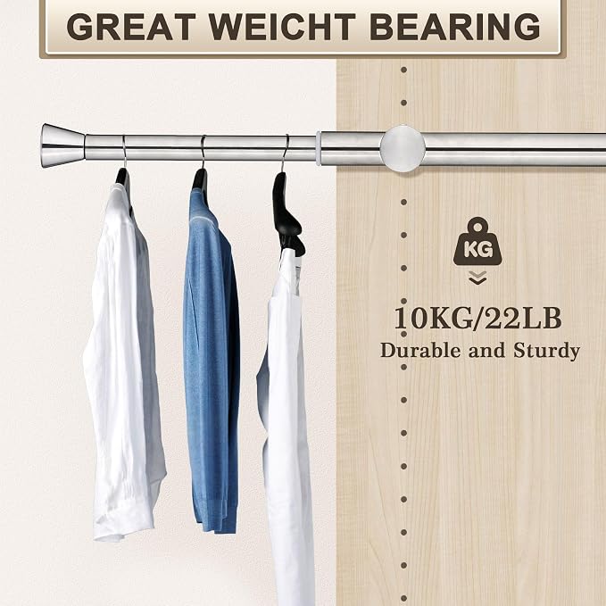 12" Pull Out Valet Rod for Closet, Adjustable Heavy Duty Closet Valet Rod - Image 5