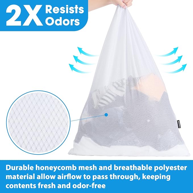 1Pack XL Heavy Duty Mesh Laundry Bag, Machine Washable Large Dirty Clothes - Image 3