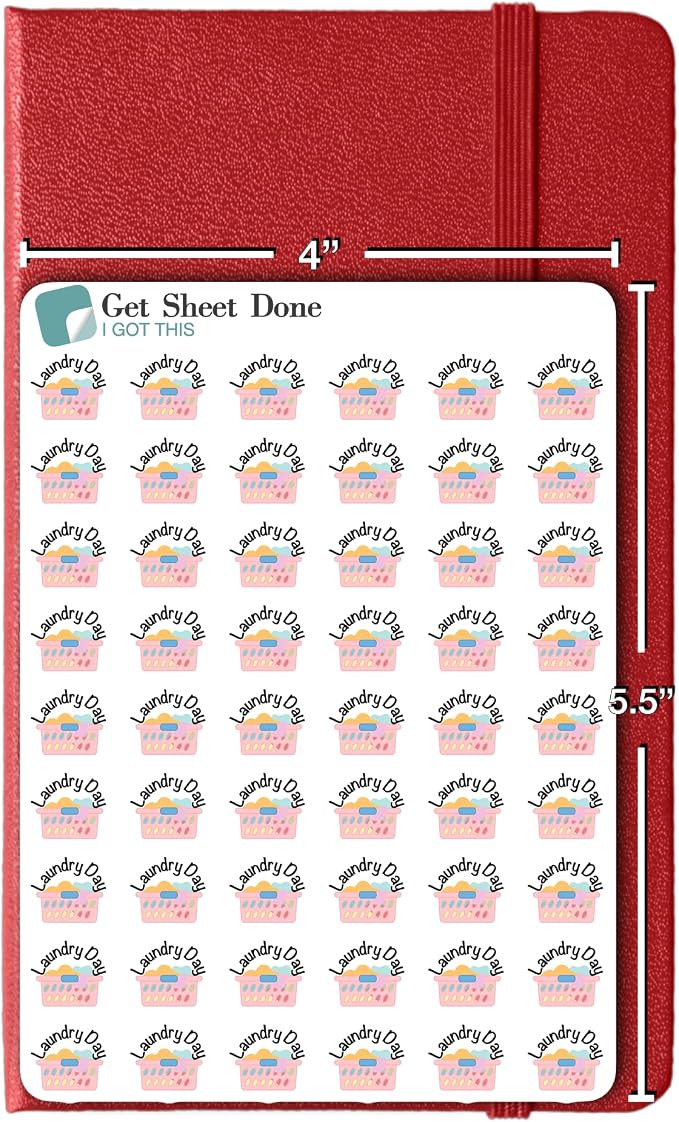 Laundry Day Planner Stickers – 54 Mini Vinyl Labels - Image 3