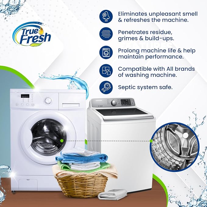 True Fresh Washing Machine Cleaner Descaler 15 Pack Tablets, Deep Cleaning - Image 2