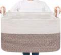 Goodpick Large Woven Blanket Basket 21.6" x 14.9" x 11.8" Storage Baskets by Goodpick