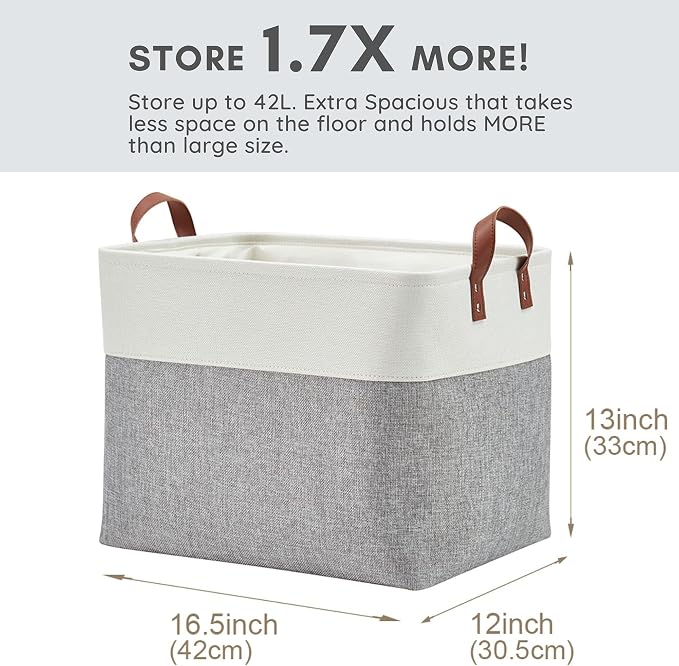 DECOMOMO Extra Large Storage Baskets, Fabric Storage Bins - Image 3