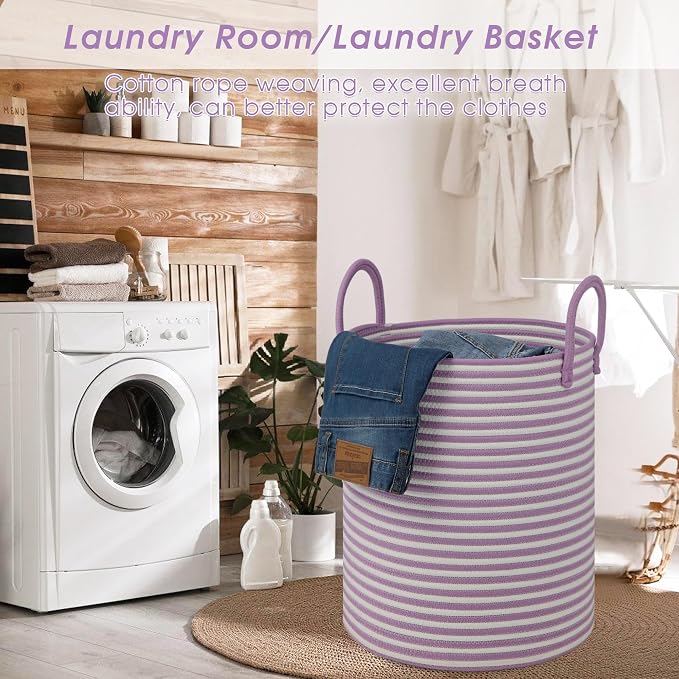 Large Laundry Basket, Laundry Hamper, baby hamper, Nursery Blanket Storage - Image 5