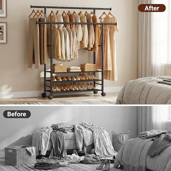 SLEEPING LAMB 44" Double Rods Clothes Rack - Image 6