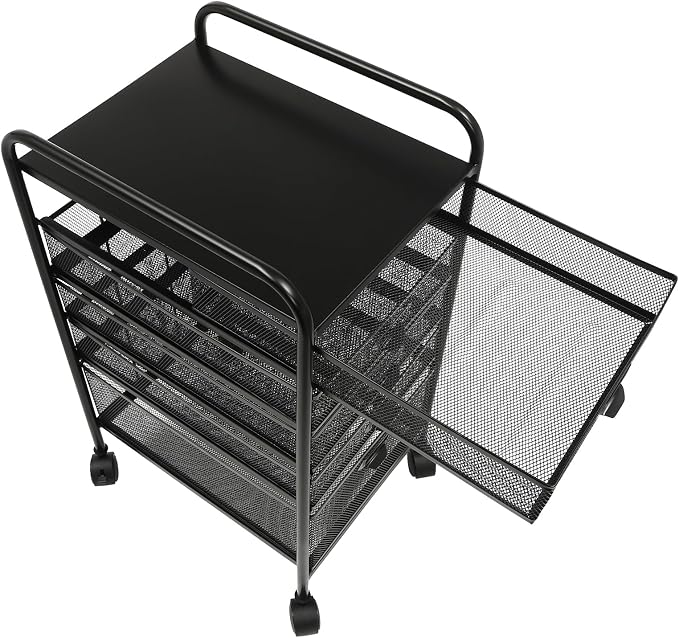Rolling File Cabinet with 5 Drawers Craft Cart Organizer with Wheels Slim - Image 8