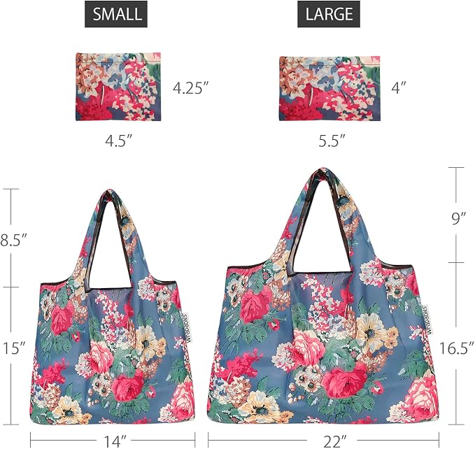 allydrew Large Foldable Tote Nylon Reusable Grocery Bag - Image 3