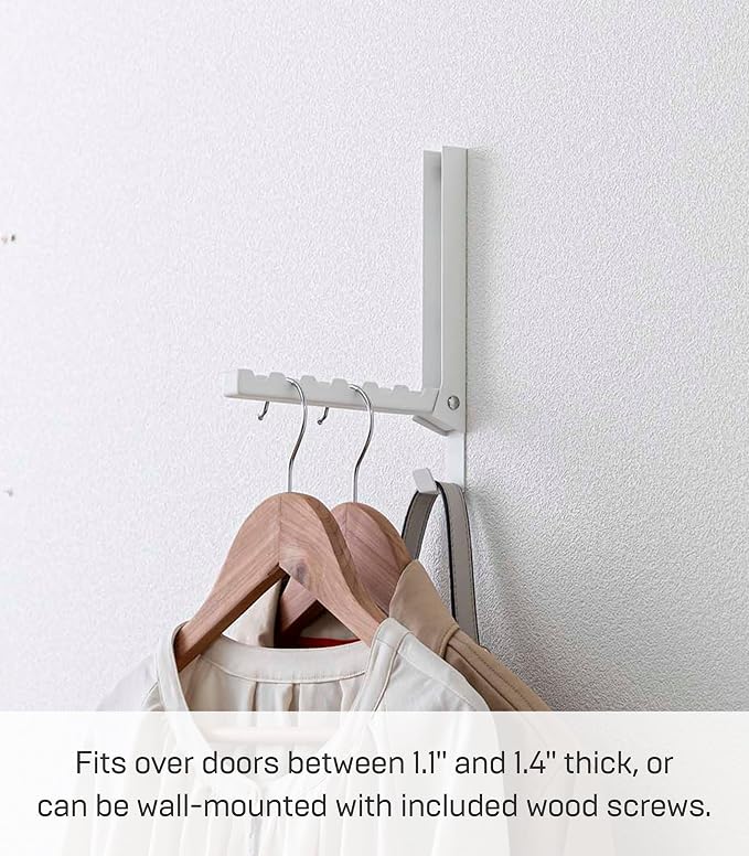 YAMAZAKI Home Smart Over The Door Coat Hook Organizer Collapsible Foldable Rack - Image 6