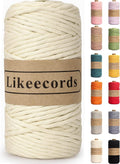 4mm Single Strand Macrame Cord Rope 80m Handmade Decorations Softer Natural by Likeecords