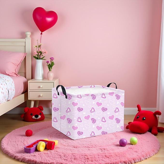 Rectangular Valentines Basket for Women Girls Storage Bin Organizer Box Shelf - Image 5