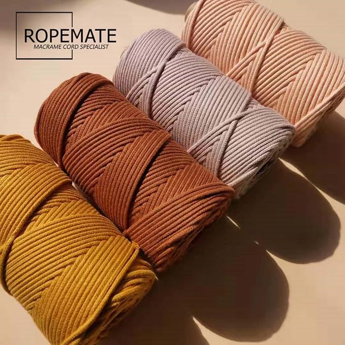 ROPEMATE 100% Cotton Macrame Cord, 3mmx110Yards Soft Braided Cotton String - Image 7