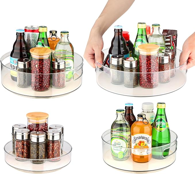 4 Pack Lazy Susan Organizer for Cabinet：Lazy Susan Turntable by FILTA